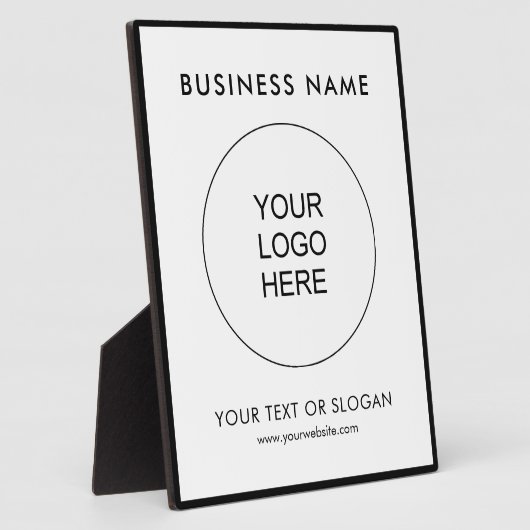 Upload Your Business Logo Text Vertical Tabletop フォトプラーク (側面)