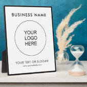 Upload Your Business Logo Text Vertical Tabletop フォトプラーク (側面)