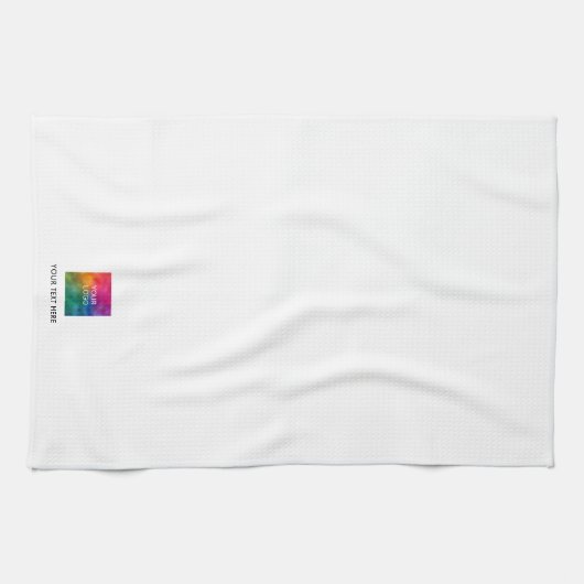 Upload Your Company Logo Custom Text Template キッチンタオル (横)