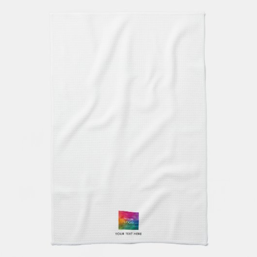 Upload Your Company Logo Custom Text Template キッチンタオル (縦)