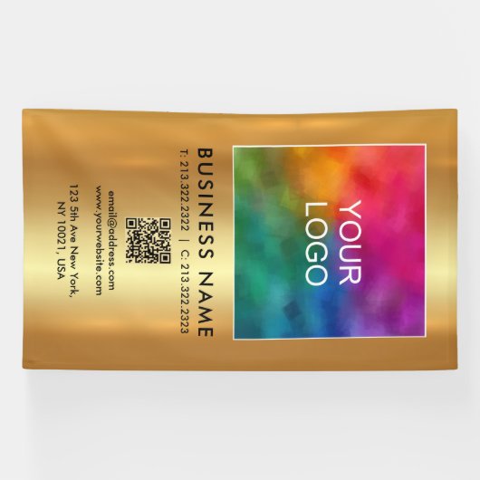 Upload Your Company Logo QR Code Vertical Large 横断幕 (横)