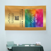 Upload Your Company Logo QR Code Vertical Large 横断幕 (トレードショー)