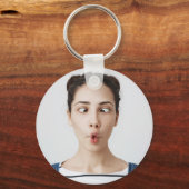 Upload Your Funny Face Photo Selfie キーホルダー (正面)