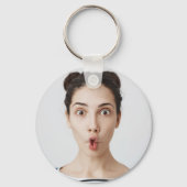 Upload Your Funny Face Photo Selfie キーホルダー (裏面)