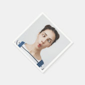 Upload Your Funny Face Photo Selfie スタンダードカクテルナプキン (角)