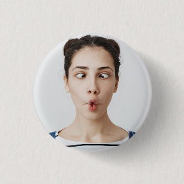 Upload Your Funny Face Photo Selfie  缶バッジ