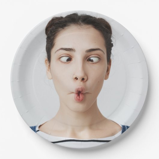  Upload Your Funny Photo Selfie Party  ペーパープレート (正面)