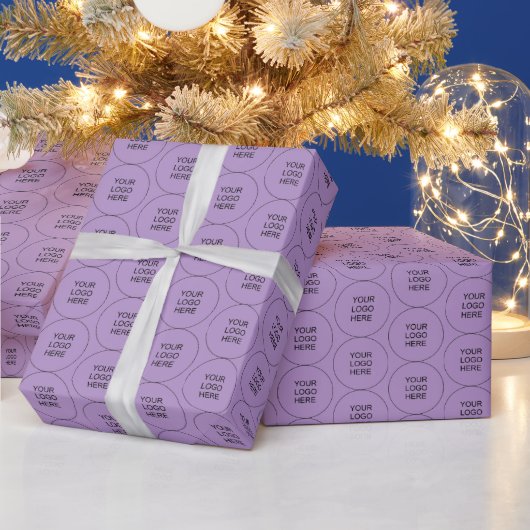 Upload Your Logo Brand Elegant Purple Business ラッピングペーパー (クリスマス)