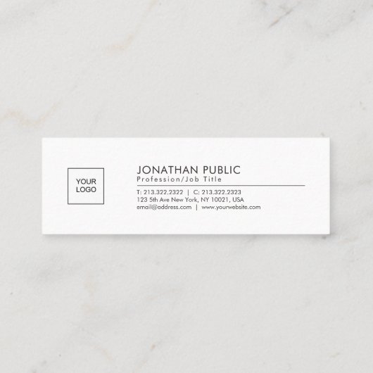 Upload Your Logo Companyのモダンでシンプルなテンプレート スキニー名刺 (裏面)