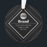 Upload Your Logo & Customizable Text Design オーナメント<br><div class="desc">Customizable modern design with your own logo.</div>