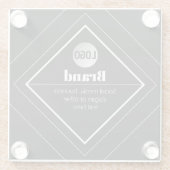 Upload Your Logo & Customizable Text Design ガラスコースター (裏面)