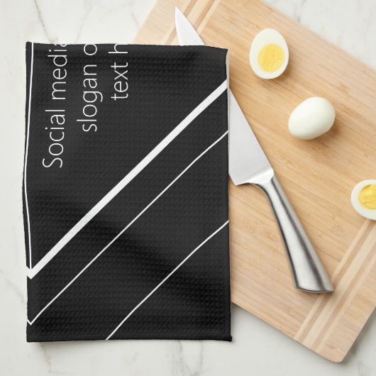 Upload Your Logo & Customizable Text Design キッチンタオル (四つ折り)