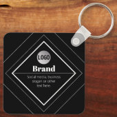 Upload Your Logo & Customizable Text Design キーホルダー (裏面)