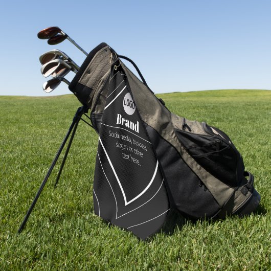 Upload Your Logo & Customizable Text Design ゴルフタオル (グリーン)