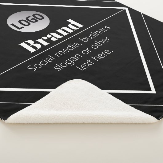 Upload Your Logo & Customizable Text Design シェルパブランケット (3/4)