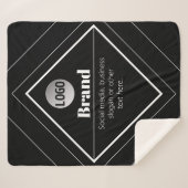 Upload Your Logo & Customizable Text Design シェルパブランケット (正面(横))