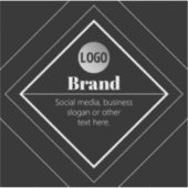 Upload Your Logo & Customizable Text Design シール (正面)