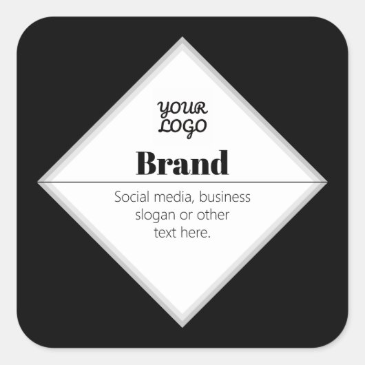 Upload Your Logo & Customizable Text Design スクエアシール (正面)