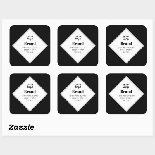Upload Your Logo & Customizable Text Design スクエアシール (シート)