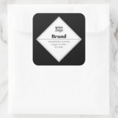 Upload Your Logo & Customizable Text Design スクエアシール (バッグ)