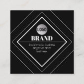 Upload Your Logo & Customizable Text Design スクエア名刺 (正面)