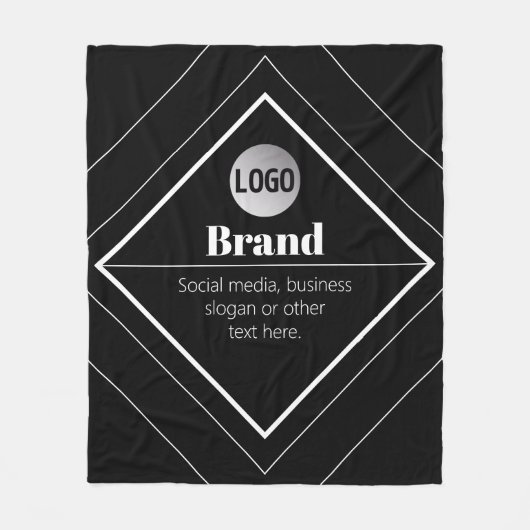 Upload Your Logo & Customizable Text Design フリースブランケット (正面)