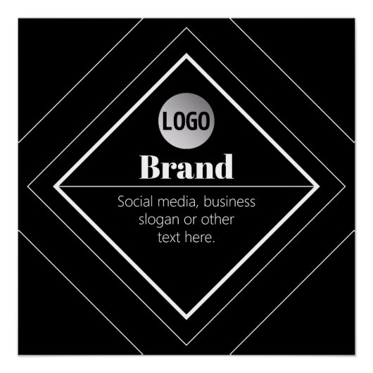 Upload Your Logo & Customizable Text Design ポスター (正面)