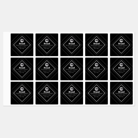 Upload Your Logo & Customizable Text Design ラベル (シート)