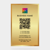 Upload Your Logo Gold Template Promotional QR Code アクリルサイン (正面)
