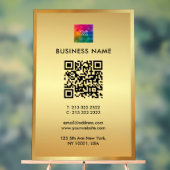 Upload Your Logo Gold Template Promotional QR Code アクリルサイン (ニュートラル)