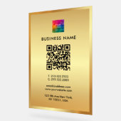 Upload Your Logo Gold Template Promotional QR Code アクリルサイン (傾斜)