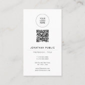 Upload Your Logo Modern Elegant Template QR Code 名刺 (裏面)