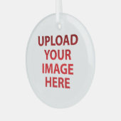 Upload Your loves  Image Photo Logo ガラスオーナメント (正面左)