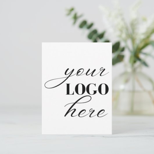 Upload Your Own Design Custom Text QR Code ポストカード (スタンド正面)