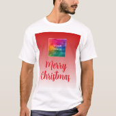 Upload Your Own Photo or Logo Mens Merry Christmas Tシャツ (正面)