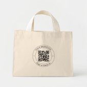 Upload Your Own QR Code & Customizable Text ミニトートバッグ (正面)
