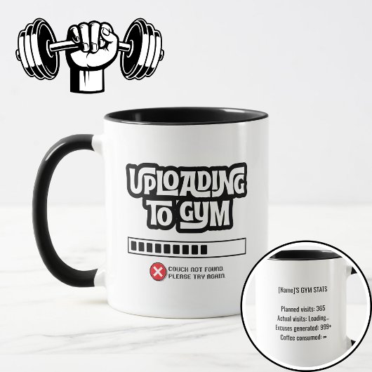Uploading to Gym Failed Funny Fitness Humor マグカップ