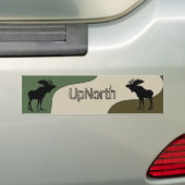 UpNorth Mooseシルエットバンパーシール バンパーステッカー (車上)