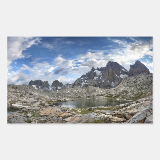 Upper and Middle Nydiver Lakes Panorama - Sierra 長方形シール (正面)
