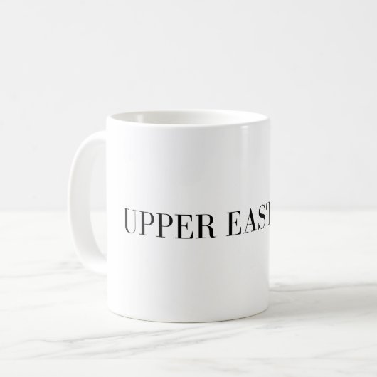Upper East Side Mug | NYC Manhattan Typography コーヒーマグカップ (正面左)