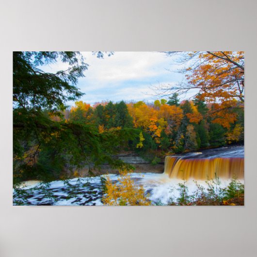 Upper Tahquamenon滝,秋,ミシガン ポスター (正面)