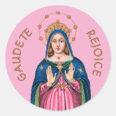 Upper Torso of the BVM on Pink Gaudete Advent ラウンドシール (正面)