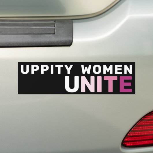Uppity Women Unite Bold Pink Feminist Empowerment バンパーステッカー (車上)