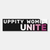 Uppity Women Unite Bold Pink Feminist Empowerment バンパーステッカー (正面)