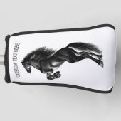 Upright Horse Golf Head Cover Gift - Your Text ゴルフヘッドカバー (正面)