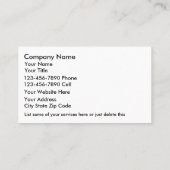 Upscale Auto Repair Business Card 名刺 (裏面)