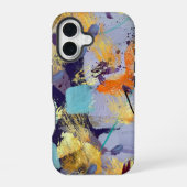 Upscale purple, gold, and blue abstract art iPhone 16ケース (裏面)