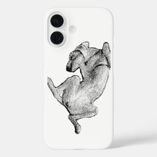 Upside Down and Unbothered – Dog Art Phone Case Case-Mate iPhoneケース (裏面)