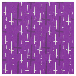 upside down inverted cross purple ファブリック