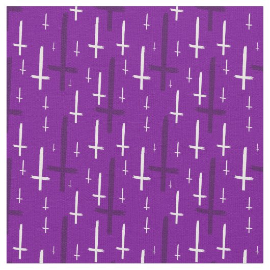 upside down inverted cross purple ファブリック (クローズアップ)
